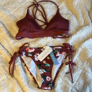 cupshe tie up back bikini